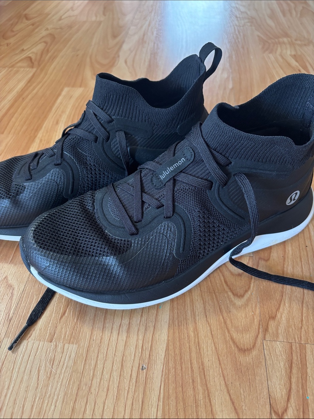 lululemon athletica Black Knit High-Top Sneakers